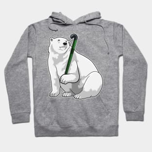 Polar bear at Hockey with Hockey stick Hoodie